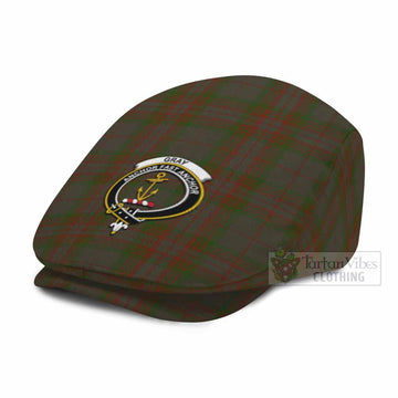 Gray Family Crest Tartan Jeff Cap, Tartan Flat Cap