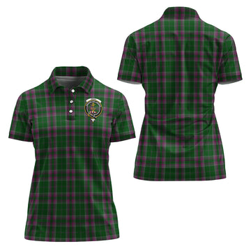 Gray Hunting Tartan Polo Shirt with Family Crest For Women