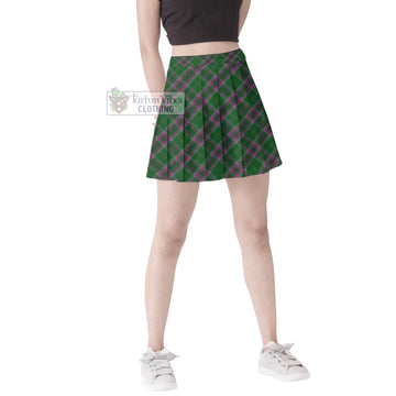 Gray Hunting Tartan Women's Plated Mini Skirt