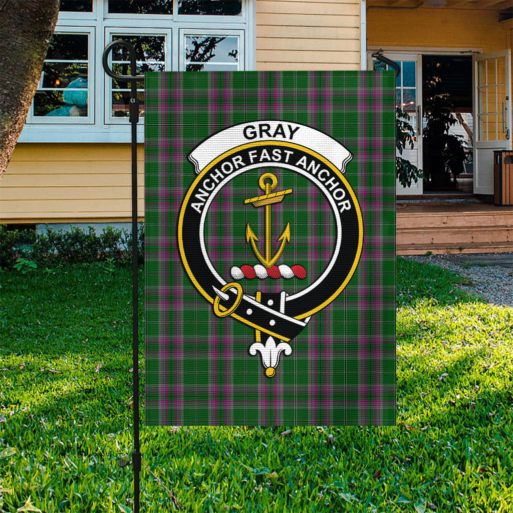 gray-hunting-tartan-flag-with-family-crest
