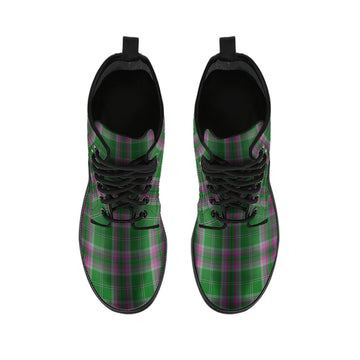 Gray Hunting Tartan Leather Boots