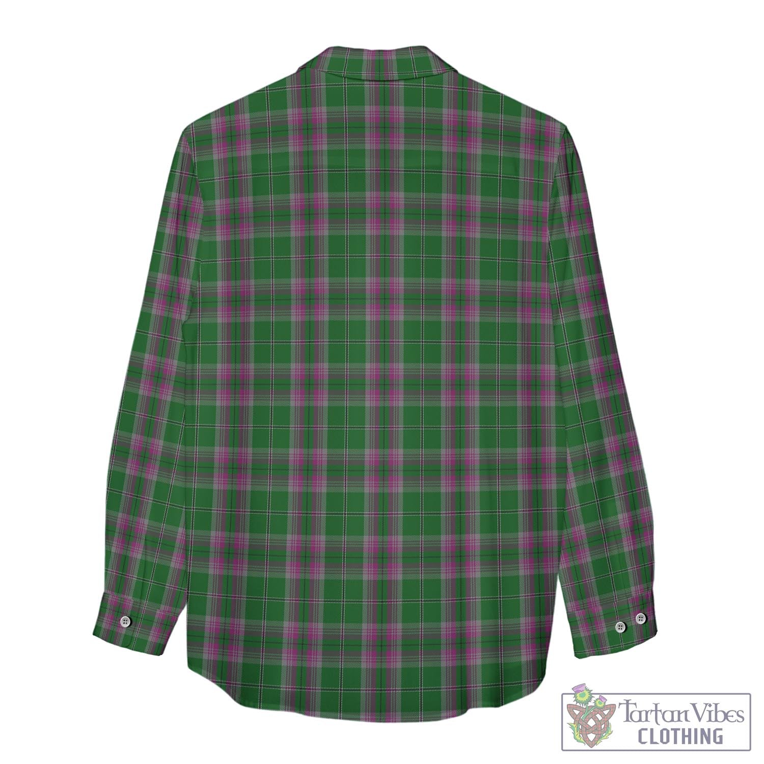 Tartan Vibes Clothing Gray Hunting Tartan Womens Casual Shirt with Family Crest