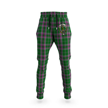 Gray Hunting Tartan Joggers Pants with Family Crest