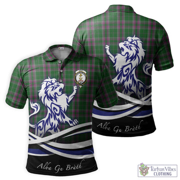 Gray Hunting Tartan Polo Shirt with Alba Gu Brath Regal Lion Emblem