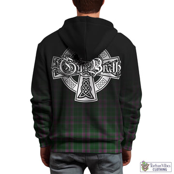 Gray Hunting Tartan Hoodie Featuring Alba Gu Brath Family Crest Celtic Inspired