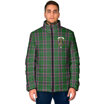 Gray Hunting Tartan Padded Jacket with Family Crest