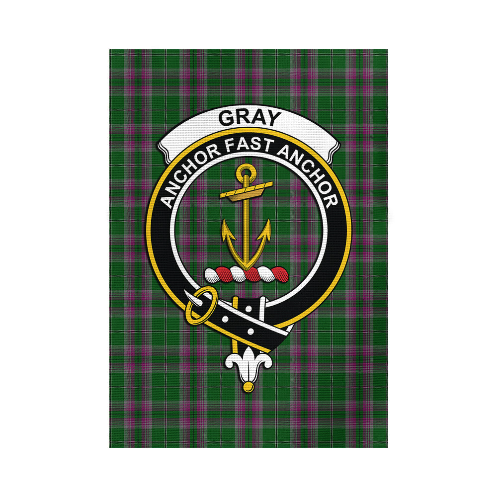 gray-hunting-tartan-flag-with-family-crest