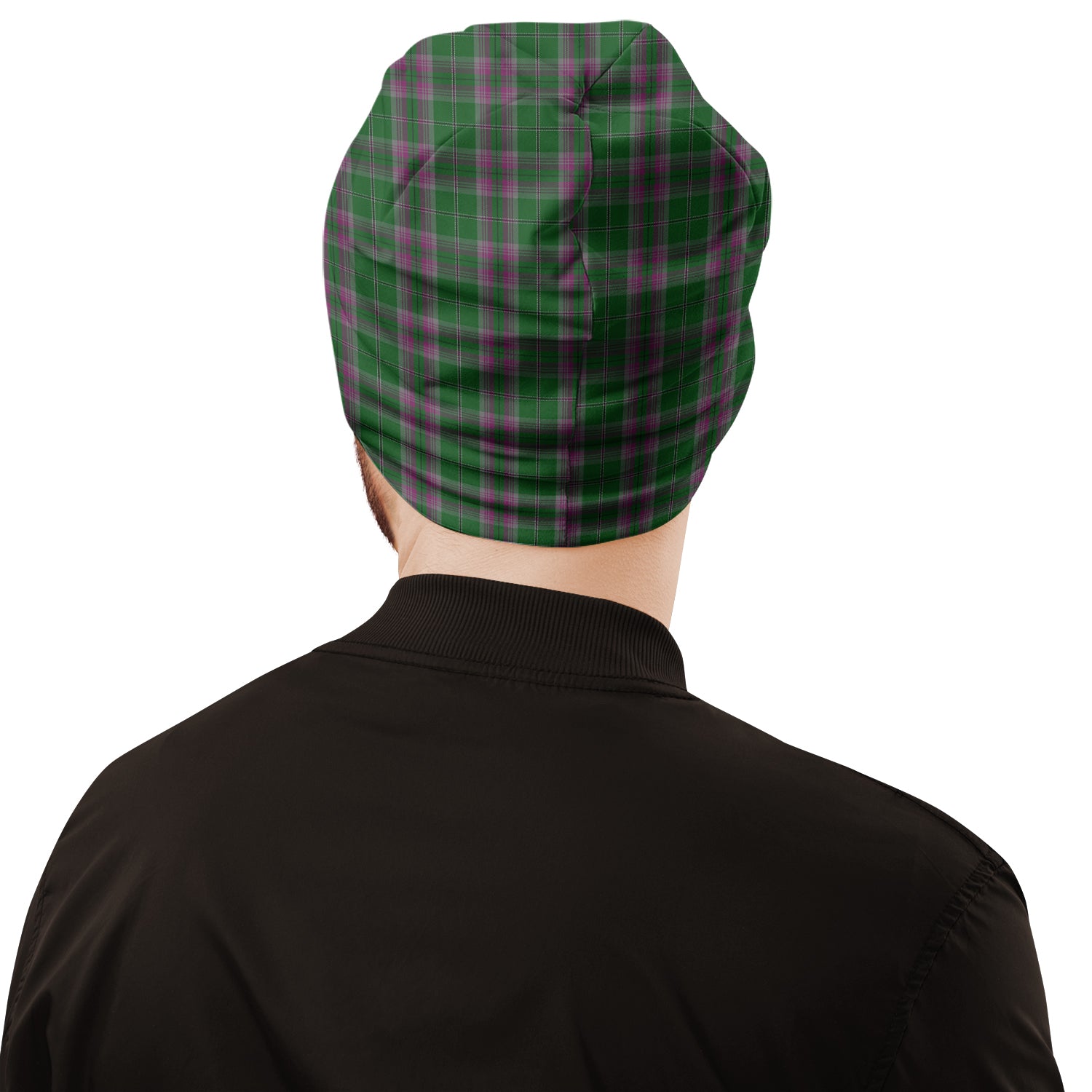 gray-hunting-tartan-beanies-hat-with-family-crest