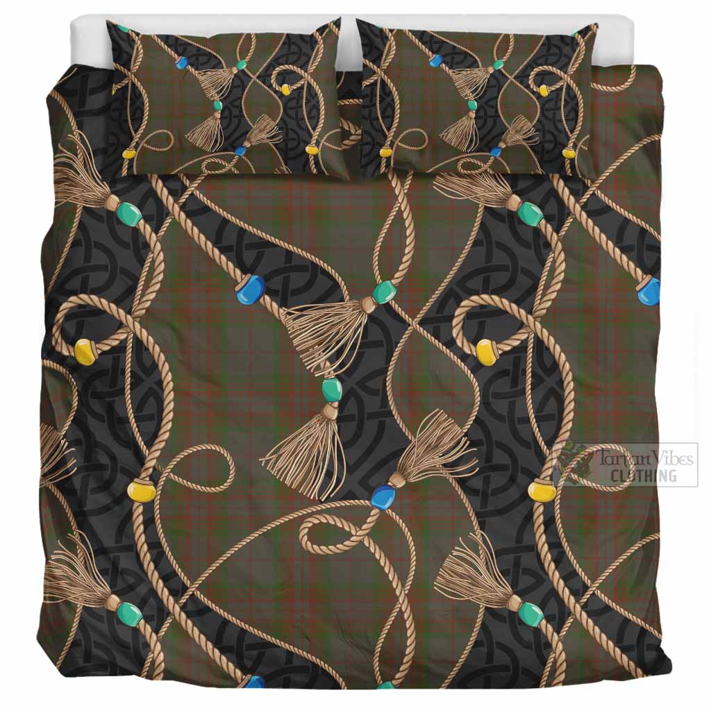 Gray Scottish Tartan Twisted Ropes Stylized Bedding Set UK Bedding Set UK Super King 104*94 inch - Tartan Vibes Clothing