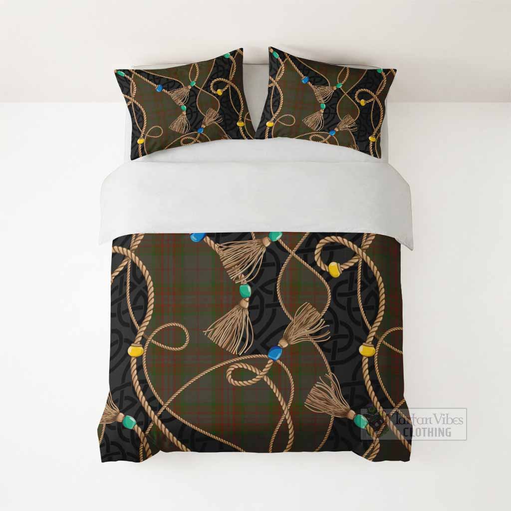 Gray Scottish Tartan Twisted Ropes Stylized Bedding Set - Tartan Vibes Clothing