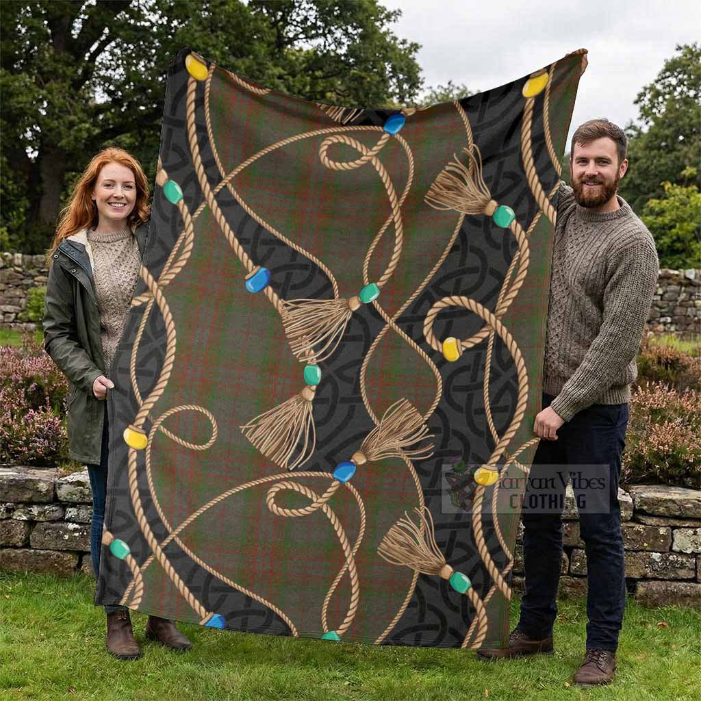 Gray Scottish Tartan Twisted Ropes Stylized Blanket - Tartan Vibes Clothing