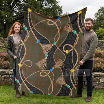 Gray Scottish Tartan Twisted Ropes Stylized Blanket - Tartan Vibes Clothing