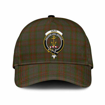 Gray Tartan Classic Cap with Family Crest