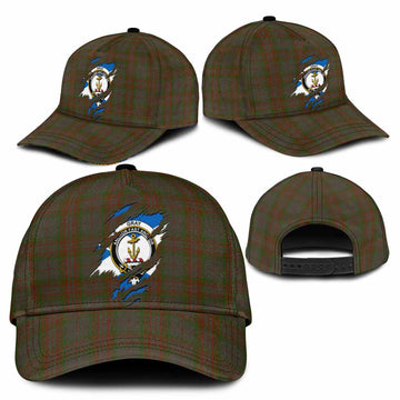 Gray Tartan Classic Cap with Family Crest In Me Style
