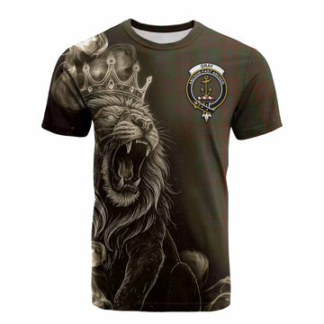 Gray Tartan Cotton T-shirt Roaring Lion Heritage