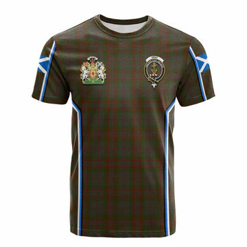 Gray Tartan Crest Cotton T-shirt Scotland Coat of Arm Flag Style - Tartan Vibes Clothing