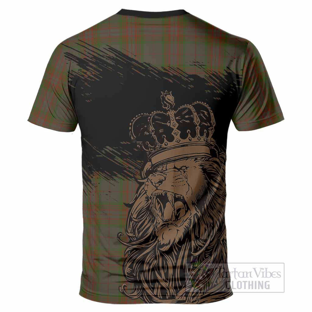 Gray Tartan Crest T-Shirt Crowned Lion Heritage Style