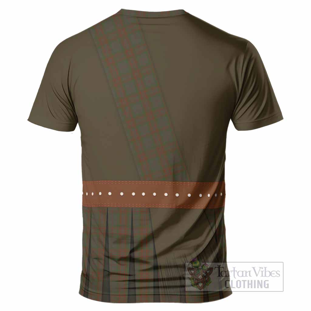 Gray Tartan Crest T-Shirt Kilt Costume Style
