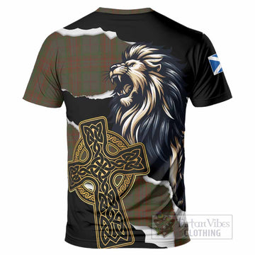 Gray Tartan Scottish T-Shirt Lion Celtic Heritage