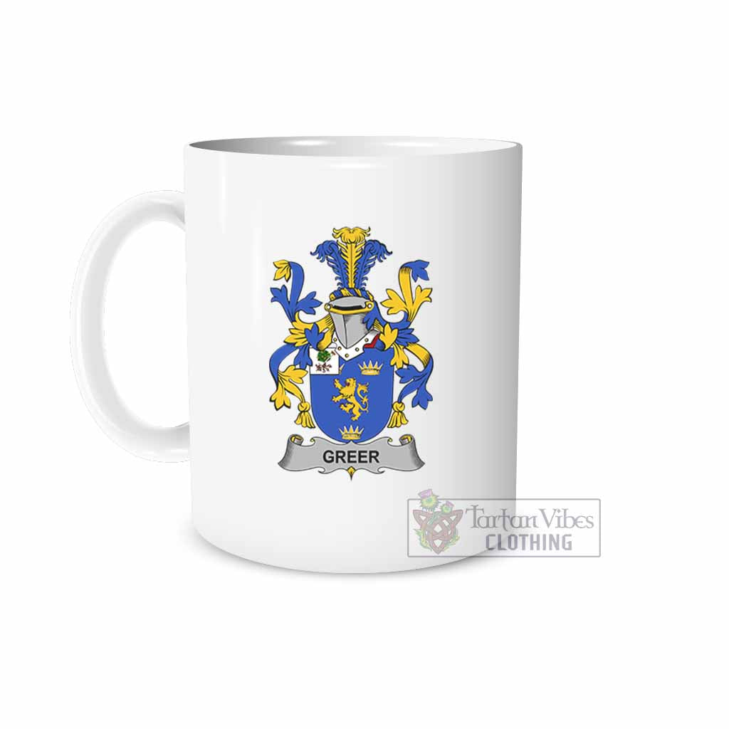 Greer Irish Clan Coat of Arms Ceramic Mug White - 2D-tartanvibesclothing