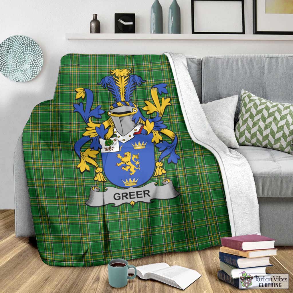 Greer Irish Clan Tartan Blanket with Coat of Arms - Tartan Vibes Clothing