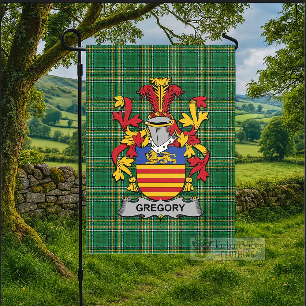 Gregory Irish Clan Tartan Flag with Coat of Arms
