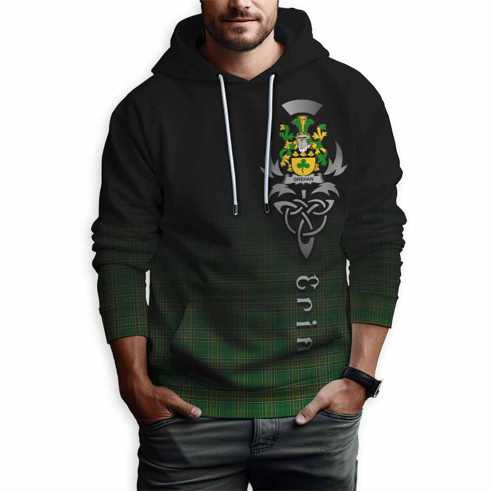 Tartan Vibes Clothing Grehan Irish Clan Hoodie with Coat of Arms Erin Go Bragh Celtic Inspired