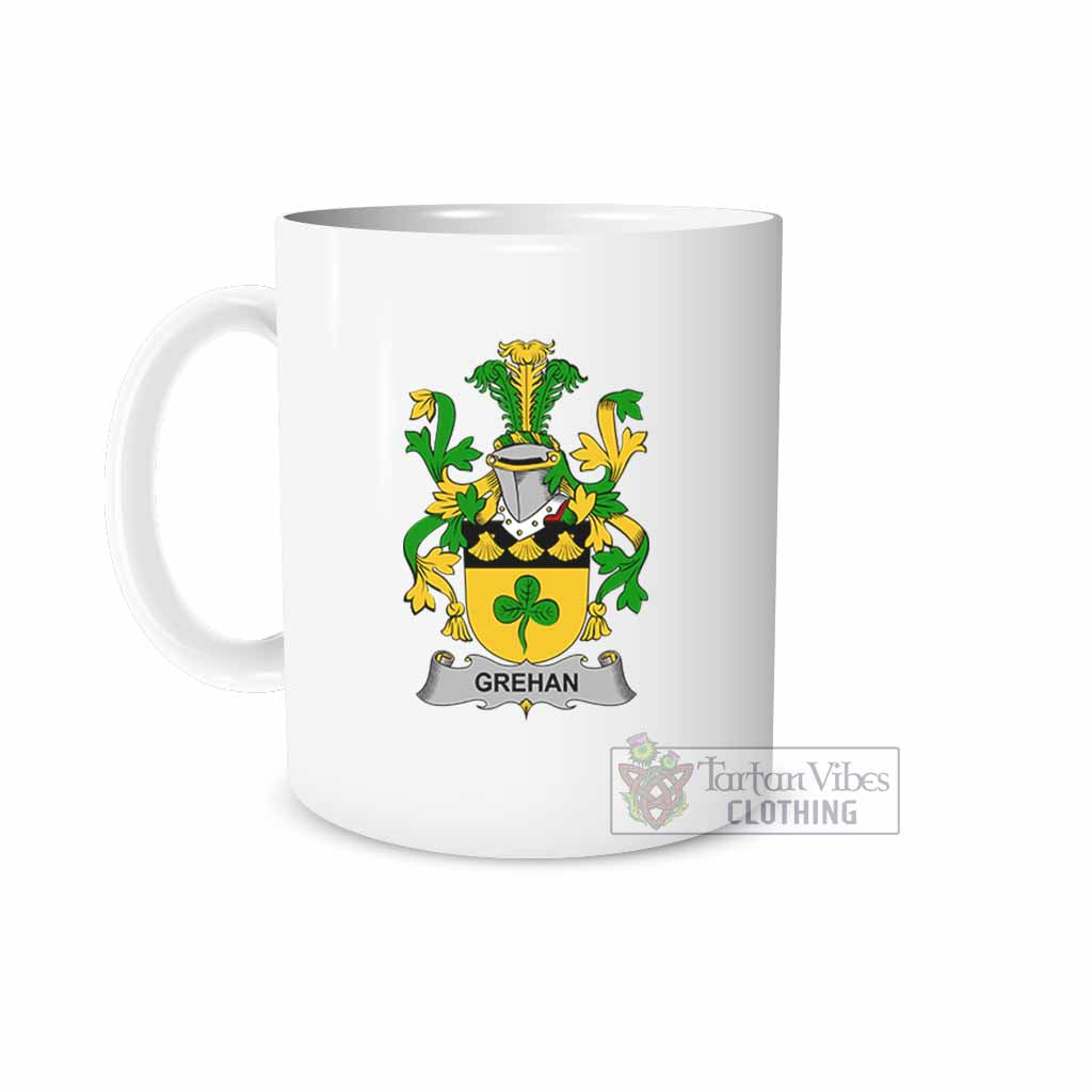 Grehan Irish Clan Coat of Arms Ceramic Mug White - 2D-tartanvibesclothing