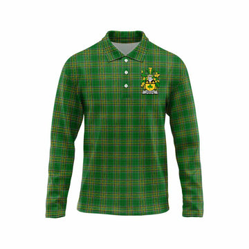 Grehan Irish Clan Tartan Long Sleeve Polo Shirt with Coat of Arms