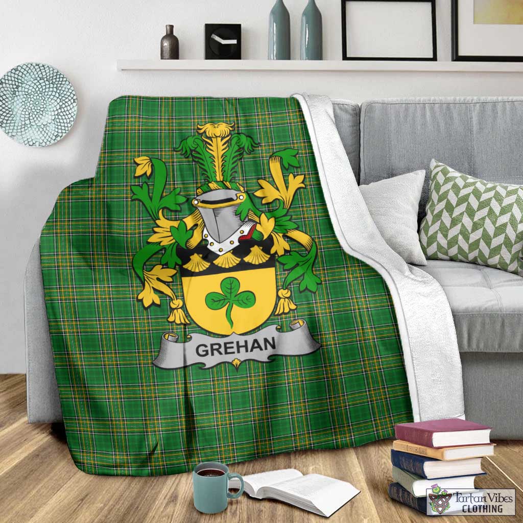 Grehan Irish Clan Tartan Blanket with Coat of Arms - Tartan Vibes Clothing