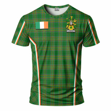 Grehan Irish Clan Coat of Arm Tartan T-Shirt Flag Style