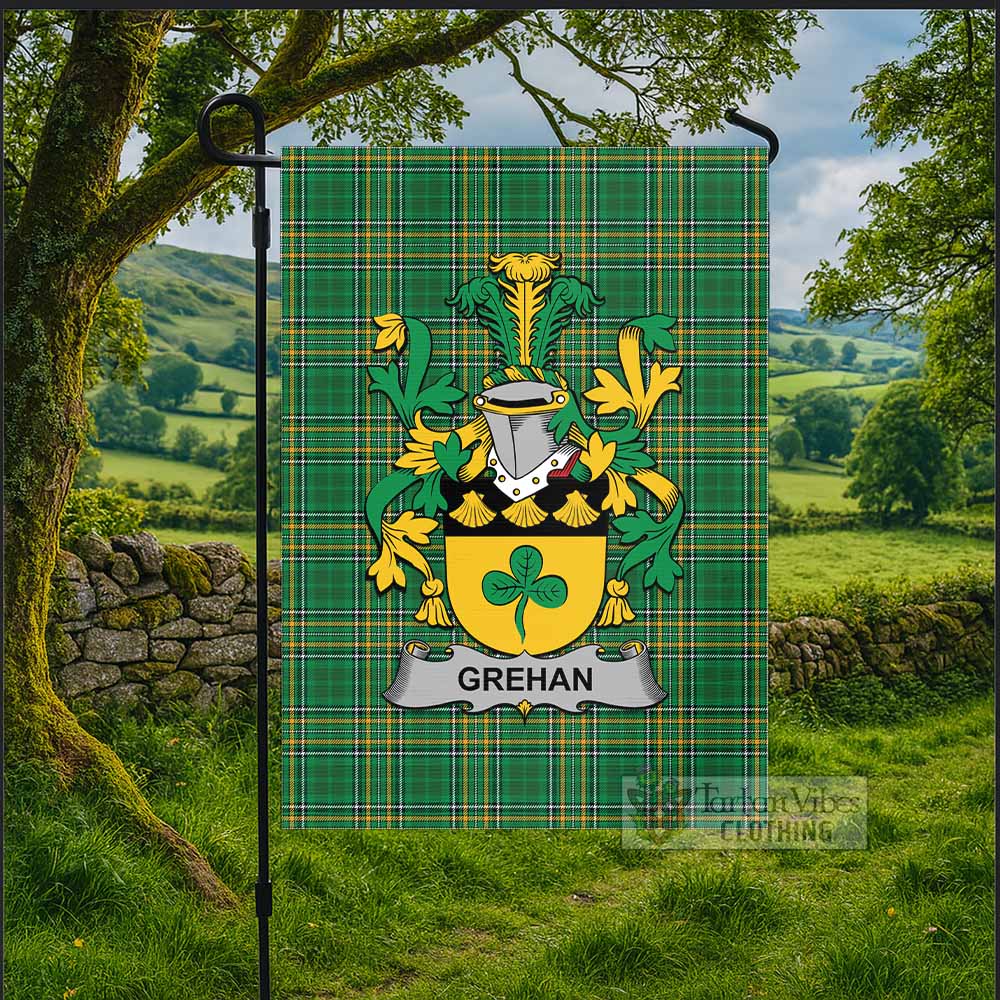 Grehan Irish Clan Tartan Flag with Coat of Arms