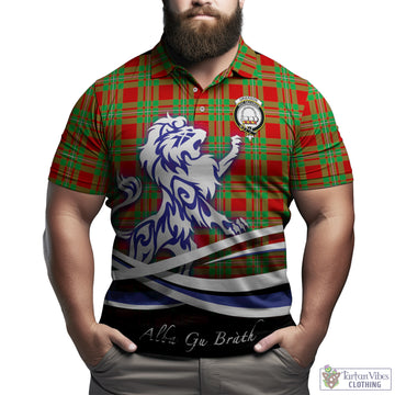 Grierson Tartan Polo Shirt with Alba Gu Brath Regal Lion Emblem