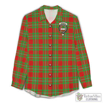Grierson Tartan Women's Casual Shirt with Family Crest Female - Tartan Vibes Clothing