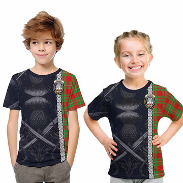 Grierson Tartan Kid T-Shirt with Family Crest Cross Sword Thistle Celtic Vibes Youth XL Size14 - Tartan Vibes Clothing
