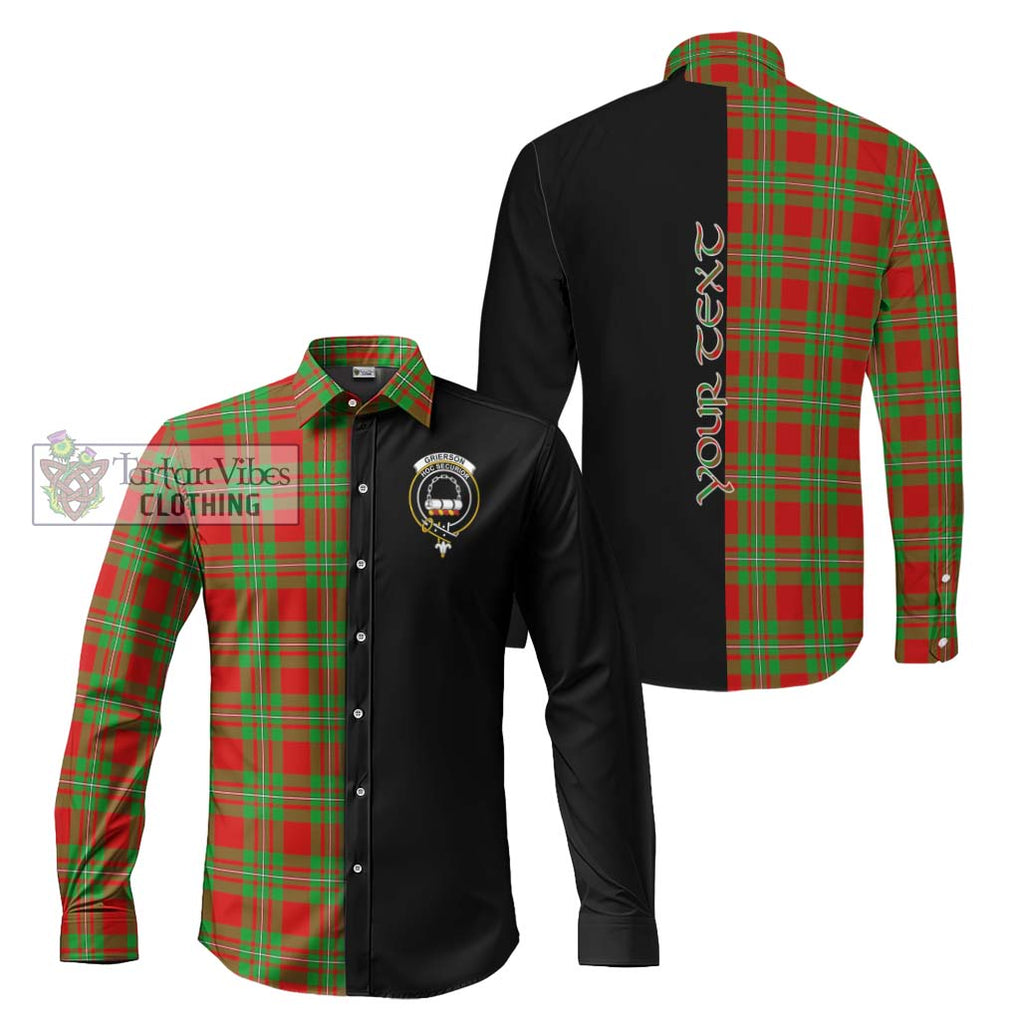 Grierson Tartan Long Sleeve Button Shirt with Family Crest and Half Of Me Style Men's Shirt S - Tartanvibesclothing Shop