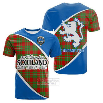 Tartan Vibes Clothing Grierson Family Crest Tartan Cotton T-shirt Celebrate Saint Andrew's Day in Style