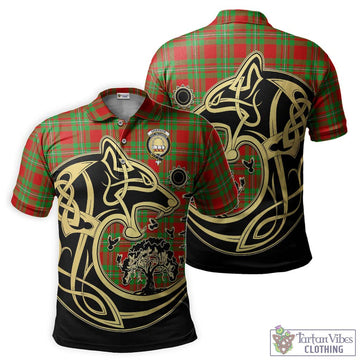 Grierson Tartan Polo Shirt with Family Crest Celtic Wolf Style Kid - Tartan Vibes Clothing