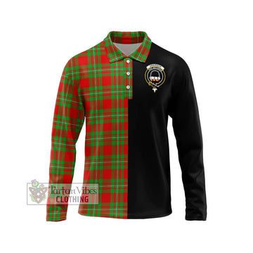 Grierson Tartan Long Sleeve Polo Shirt with Family Crest and Half Of Me Style Unisex - Tartan Vibes Clothing