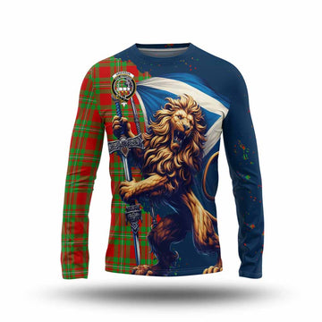 Grierson Tartan Family Crest Long Sleeve T-Shirt with Scottish Majestic Lion Unisex - Tartan Vibes Clothing