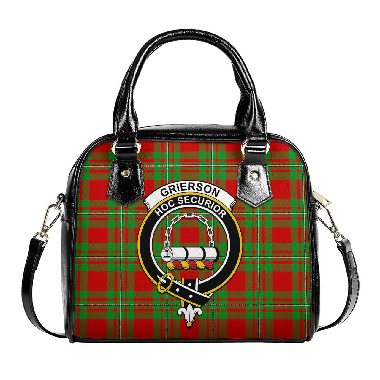 Grierson Tartan Shoulder Handbags with Family Crest One Size 9*21*24 cm (3.54*8.27*9.45 inches) - Tartan Vibes Clothing