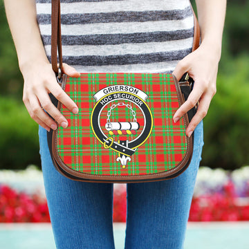 Grierson Tartan Saddle Bag with Family Crest One Size 9.05*3.35*7.48 inch - Tartan Vibes Clothing