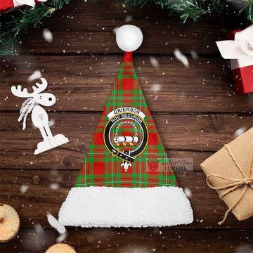 Grierson Tartan Christmas Santa Hats with Family Crest Christmas Hat S 20.5in (52cm) - Tartan Vibes Clothing