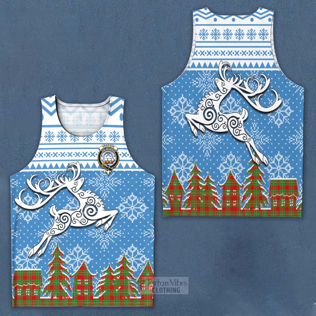 Grierson Clan Christmas Men's Tank Top Celtic Reindeer Style Men - Tartan Vibes Clothing