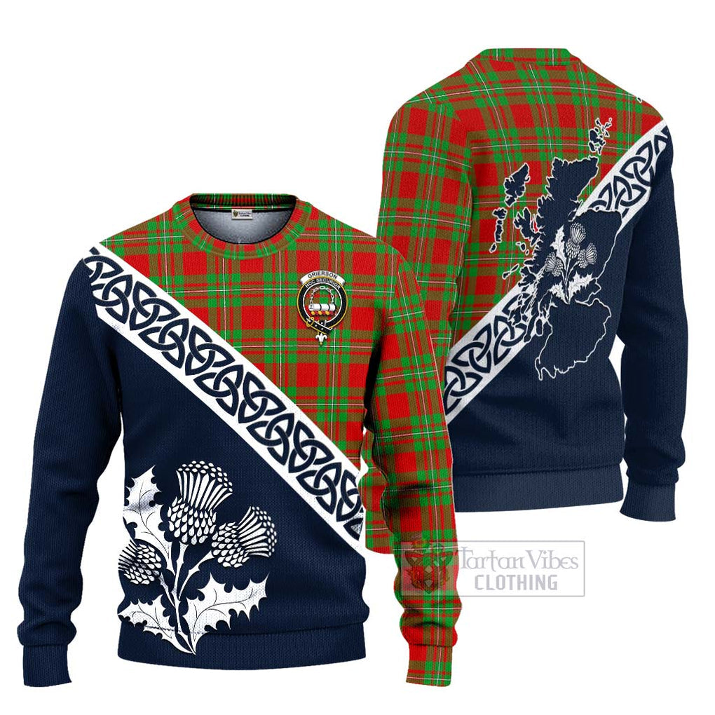 Grierson Tartan Ugly Sweater Featuring Thistle and Scotland Map Unisex - Tartan Vibes Clothing