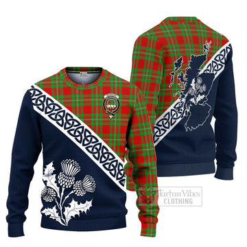 Grierson Tartan Ugly Sweater Featuring Thistle and Scotland Map Unisex - Tartan Vibes Clothing