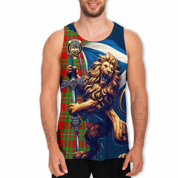 Grierson Tartan Family Crest Men's Tank Top with Scottish Majestic Lion Men - Tartan Vibes Clothing