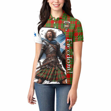 Tartan Vibes Clothing Grierson Crest Tartan Women's Polo Shirt Inspired by the Freedom of Scottish Warrior