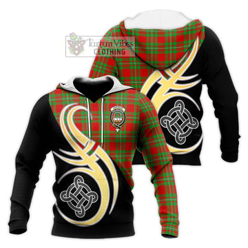 Grierson Tartan Knitted Hoodie with Family Crest and Celtic Symbol Style Unisex Knitted Pullover Hoodie - Tartan Vibes Clothing