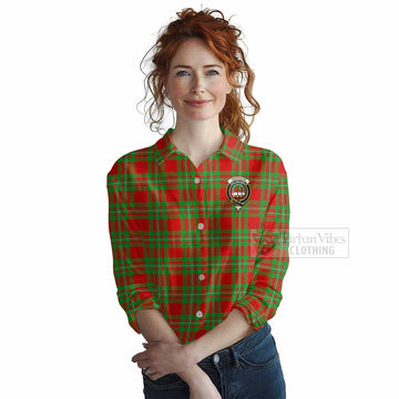 Grierson Tartan Women's Casual Shirt with Family Crest DNA In Me Style Female - Tartan Vibes Clothing